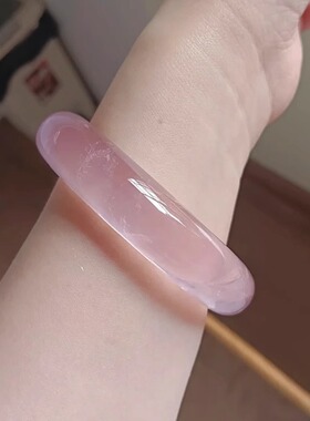 天然粉水晶手镯 冰仙透粉晶冰粉镯子女款饰品礼物批发