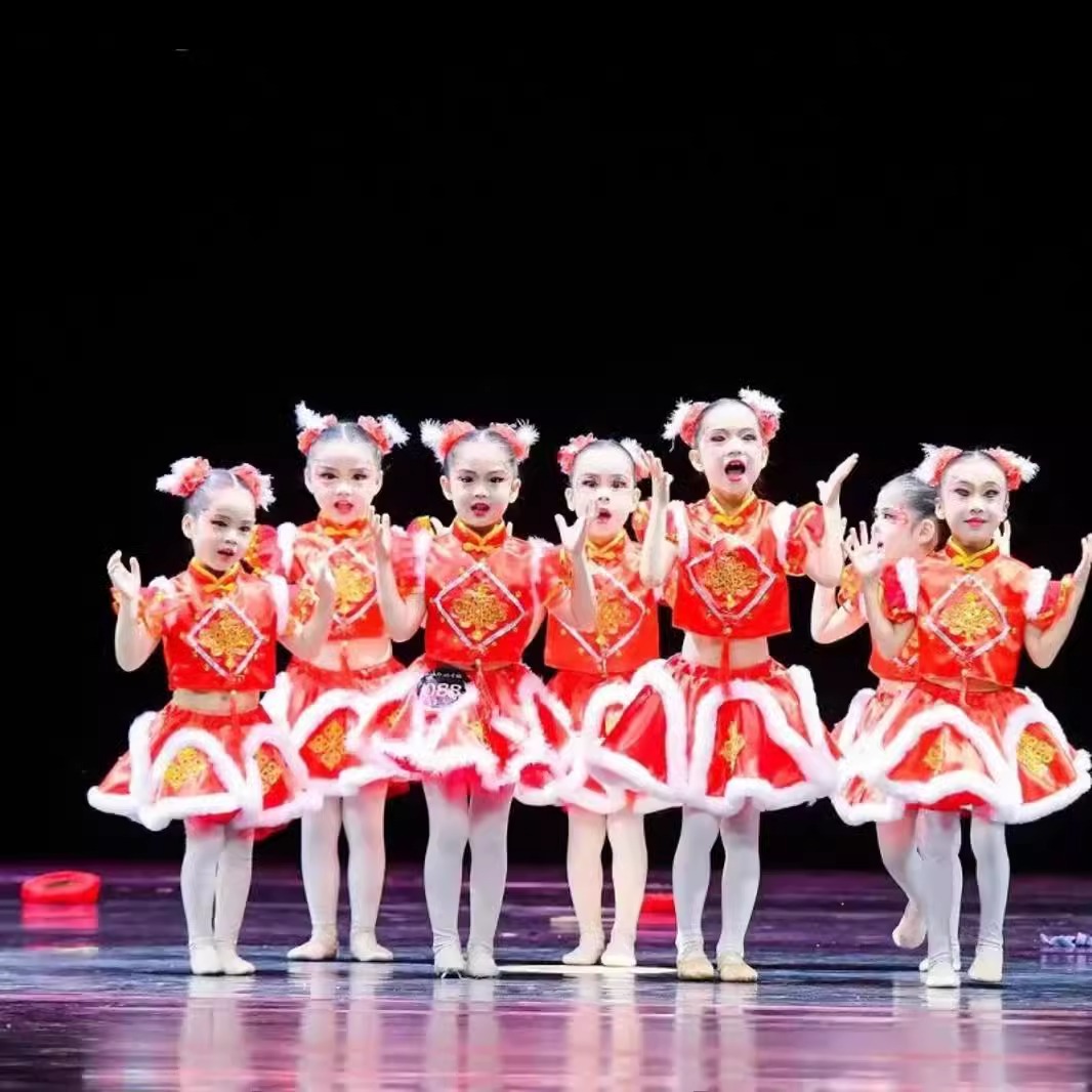 国庆灯笼喜庆幼儿舞蹈裙冰糖葫芦演出服乐新春中国娃娃舞蹈表演服 - 图3