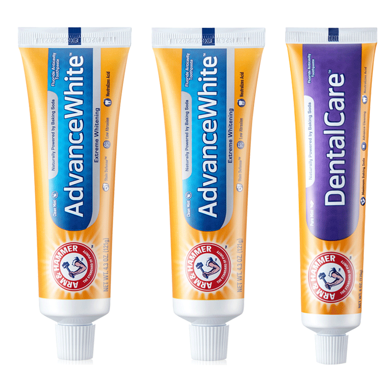 艾禾美小苏打美白套装洁白去渍牙垢 切迟杜威海外牙膏