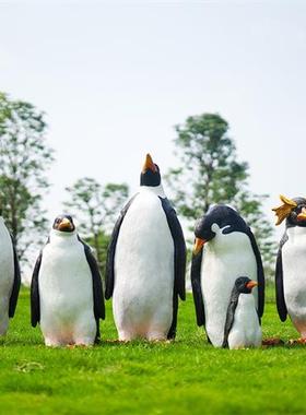 室外仿真企鹅摆件雕塑玻璃钢动物模型海洋馆道具冰雪世界主题装饰