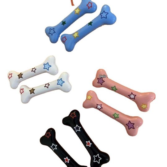 srrmhyn日系元气少女发夹y2k辣妹星星刘海夹头饰甜酷星星印花骨头