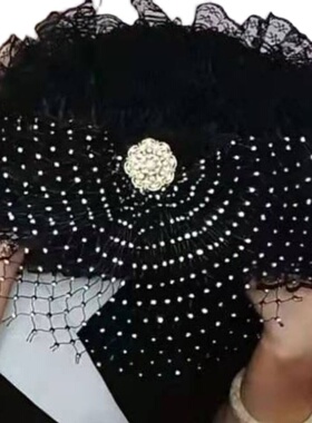 遮白发回族女士满天星复古风帽子