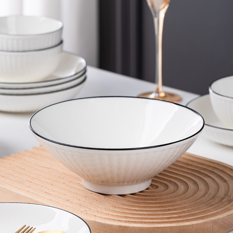 釉下彩泡面拉面碗家用汤碗大碗陶瓷斗笠碗沙拉碗个人专用宿舍餐具,淘宝优惠券,粉丝福利购,淘宝优惠卷