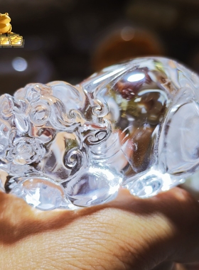 灵蟾晶舍Ｉ收入暴涨Ｉ天然白水晶貔貅风水摆件招财聚财发财装饰