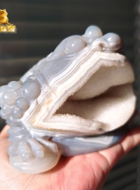 灵蟾晶舍｜钱程似锦｜天然玛瑙白砂糖水晶金蟾摆件招财聚财开业89