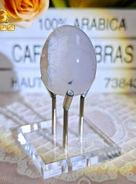 灵蟾晶舍｜干净大牙软龙蛋｜天然冰透玛瑙软糖水晶招财摆件家居64