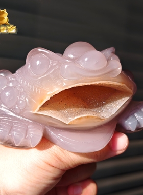 灵蟾晶舍｜得财兼备｜天然玛瑙水晶金蟾摆件招财聚财引贵仁进步40