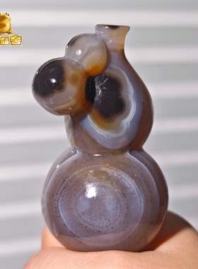 灵蟾晶舍｜如愿以偿｜天然玛瑙水晶葫芦摆件招财聚财暴富装饰154