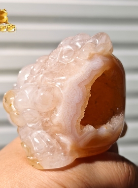 灵蟾晶舍｜四方来财｜天然玛瑙粉软糖水晶金蟾摆件招财聚财装饰98