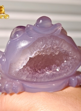 灵蟾晶舍｜荷包越来越鼓｜天然玛瑙水晶金蟾摆件招财聚财装饰166