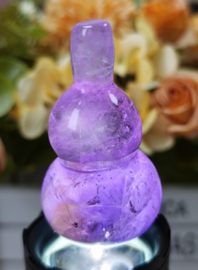 灵蟾晶舍｜巴西天然紫水晶葫芦 装饰品 礼物雕刻摆件