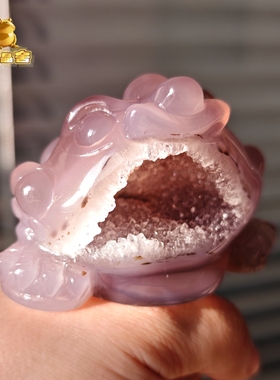 灵蟾晶舍｜小财迷｜天然玛瑙水晶金蟾摆件招财进宝聚财吸财纳福92