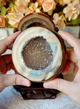 灵蟾晶舍｜鸿运当头｜天然红皮玛瑙水晶聚宝盆招财聚财摆件494