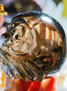 上新福利 茶水晶达摩摆件