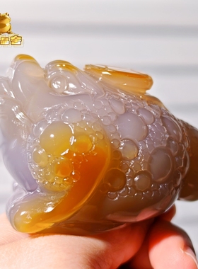 灵蟾晶舍｜贵人襄助｜天然玛瑙金蟾摆件招财聚财吸财暴富装饰105