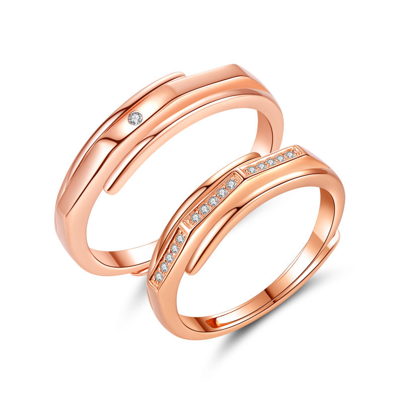 希缘纯银一对男女对戒韩版情侣戒指 希缘饰品戒指/指环