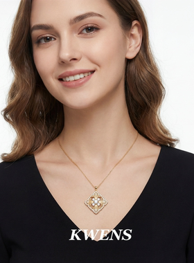 鸢尾花吊坠项链女款老钱风锁骨链