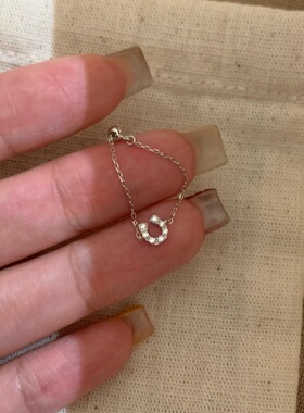 小清新镶钻马蹄戒指女食指戒指环