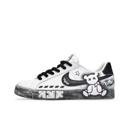 球鞋定制 Nike Court Royale 断裂时空做旧手绘皮 - 图3