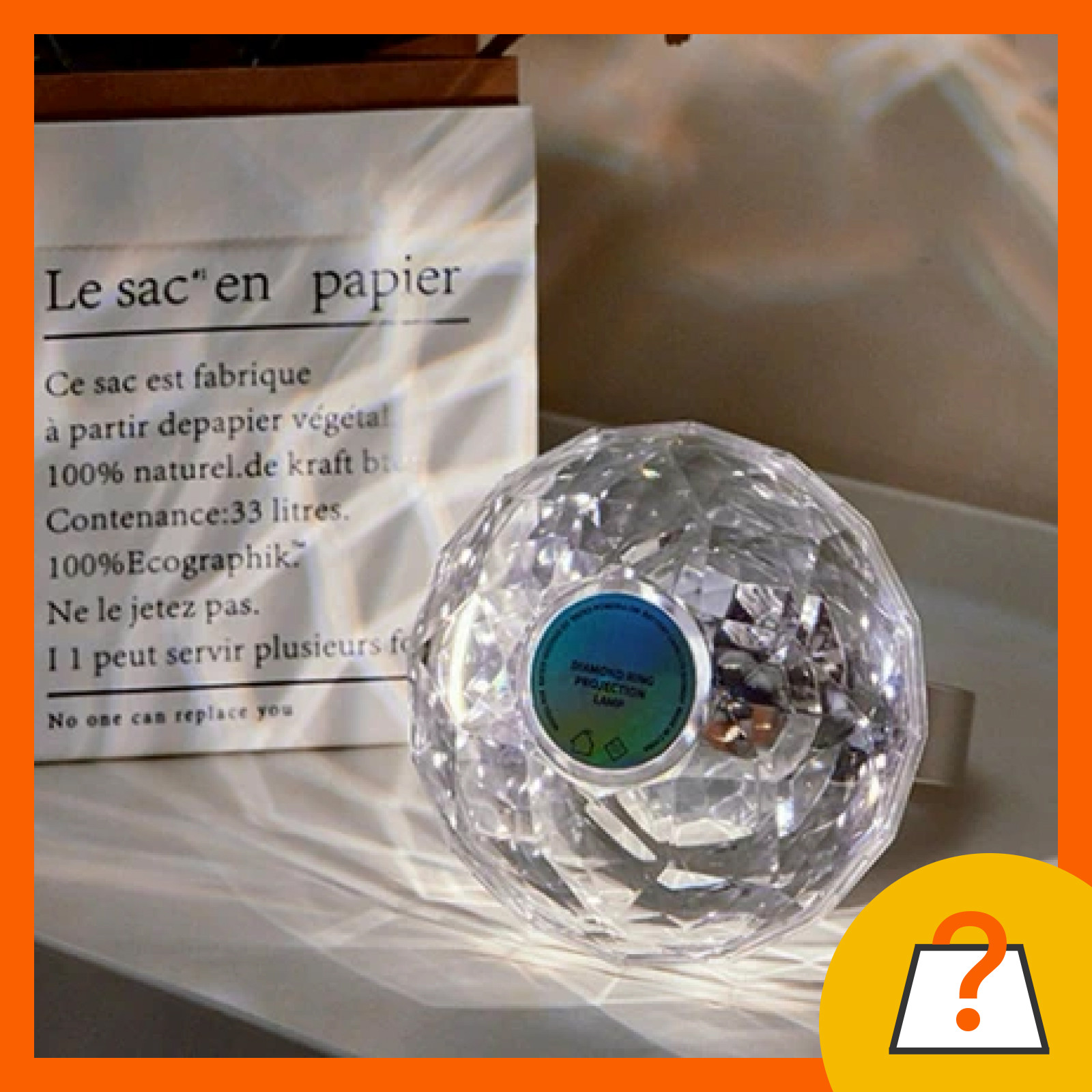 Diamond ring projector light creative night light