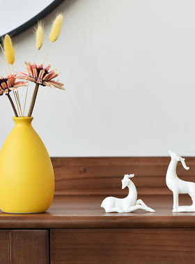 记今朝德化白瓷日系一鹿向前摆件