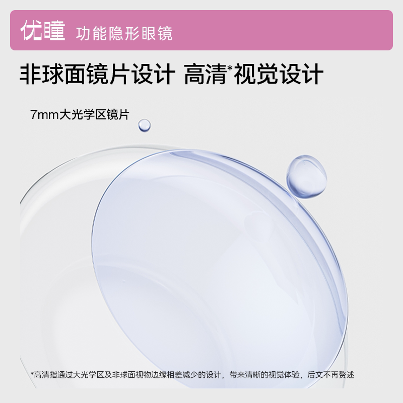 【赠护理液】优瞳隐形眼镜半年抛水凝胶零感2片装高清镜片非美瞳