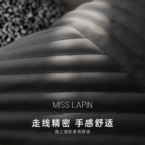 澜品 CocoCushion简约艺术黑白纯粹抱枕几何沙发客厅皮革靠垫枕套 - 图0