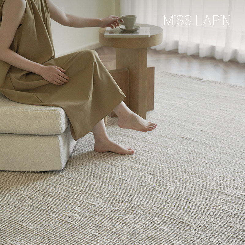 澜品『澜絮』印度手编无胶黄麻地毯别墅高档客厅高级卧室零胶健康