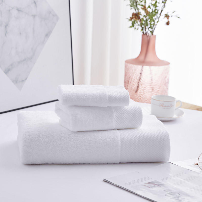 毛巾浴巾二件套星级酒店专用民宿宾馆浴巾纯棉白色加厚美容院吸水-图0