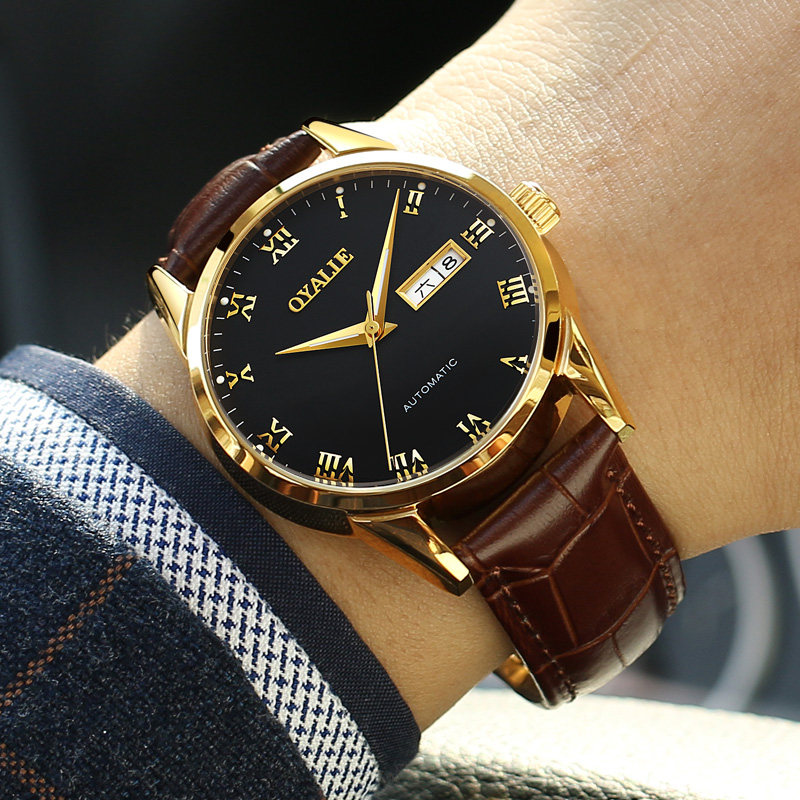 瑞士正品1314情侣一对真皮全机械表 atox国产腕表