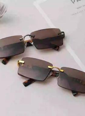 德国技术变色太阳镜星草百货男士无框切边墨镜纯天然水晶偏光眼镜