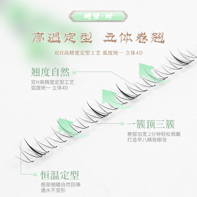 CODEGARDEN【四季绮梦】挽梦下睫毛自然透明梗分段式单簇假睫毛 - 图2