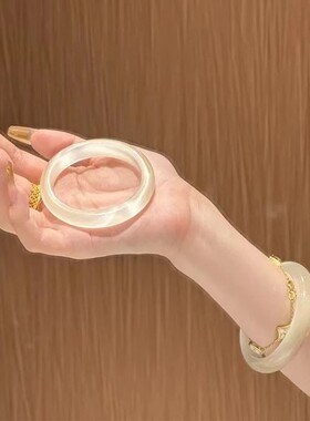 香槟金手镯高冰透高级感猫眼气质镯子女白月光礼物古风女士
