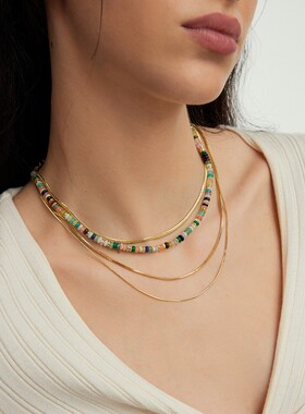 秘密花园彩虹守护项链手链多巴胺美拉德上新串珠多彩气质