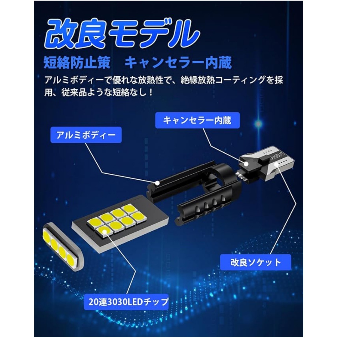 日本热销T16 T15倒车灯12V车用 6000K高亮度白光 支持车检LED尾灯 - 图3