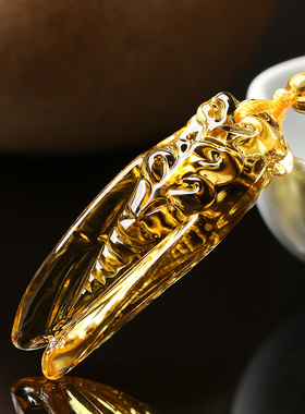 紫水晶知了吊坠项链生日礼物