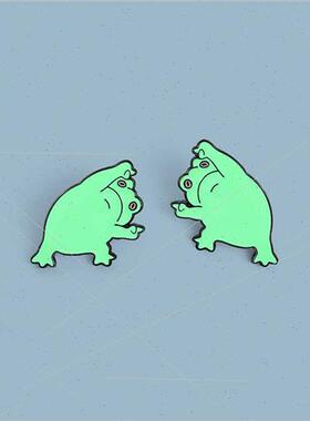 Frog Set Couple Frog Pose Series Anti-Shine Brooch Trinkets