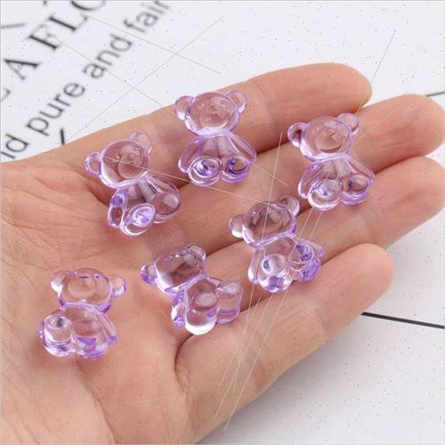 Transparent acrylic loose beads animal bear beading material-图2