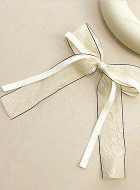 Korean  double ribbon bow female Mori ins sweet girl behind