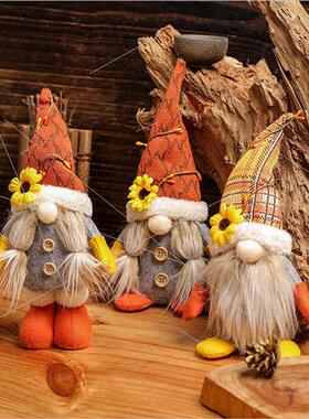 Sunflower Faceless Doll Cute Standing Gnome Figurine Ornamen