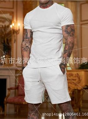 2022 Men Summer New Short Sleeve Shorts Su Athletic Casual S