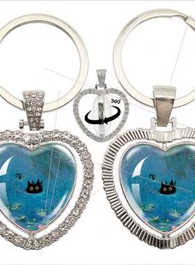 New cute pet cat glass round fine chain jewellery gift love