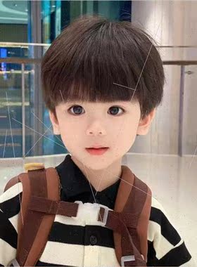 Children wigs 适用men black high temperature wire Qi bangs s