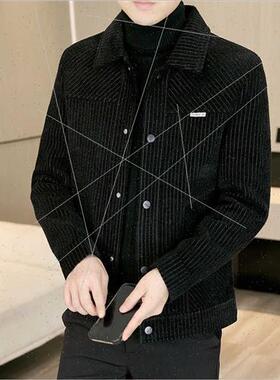 Men lapel striped jacket nd striped youth tweed jacket men f