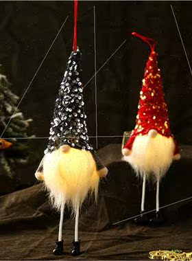 Christmas Long Legs Faceless Glowing Doll Home Gnome Sequin
