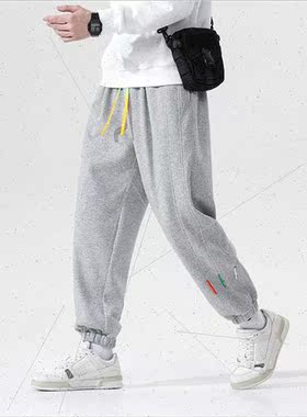Spring Autumn new casual pants men loose 2023 large size lon