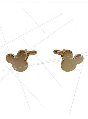 Fun Men Jewelry French Shirt  Buttons Gold Mickey Ears Cuffl