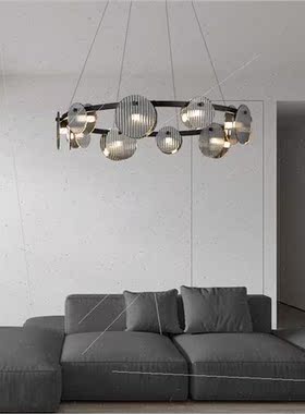Italian minimalist living room chandelier modern simple atmo