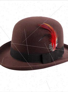 Imation tweed English bowler hat Gentleman hat Jazz hat Chic