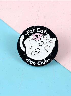 Fat cat cartoon cute cat enamel alloy brooch backpack lapel